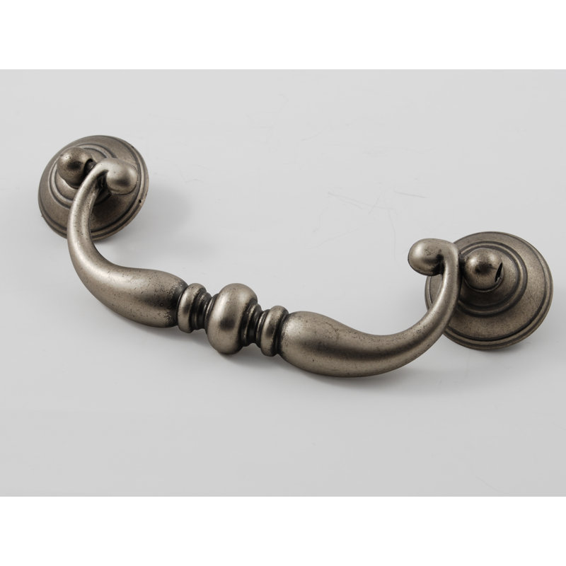 4 1/8" Center to Center Drop Handle, Aged Pewter