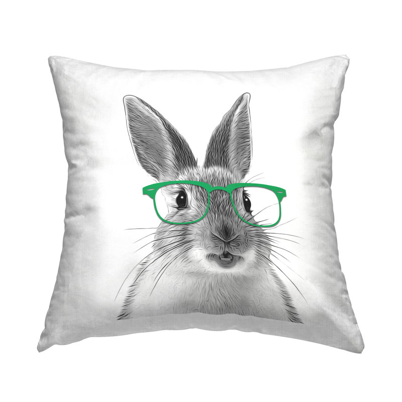 Coussin Rabbit In Green Eye imprimés par Annalisa Latella