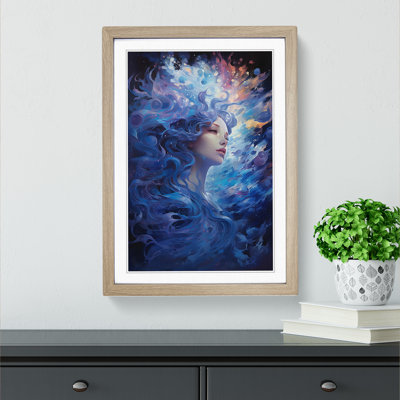 Aquarius Zodiac Contemporary Art - Framed Print