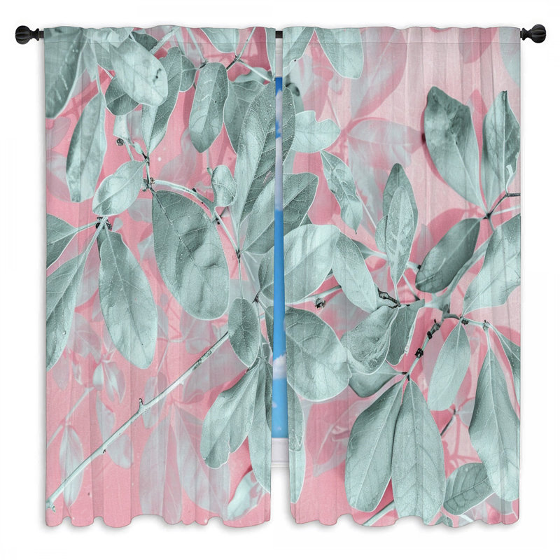 2 panneaux de rideaux à motif de feuilles, L 20 po x L 82 po