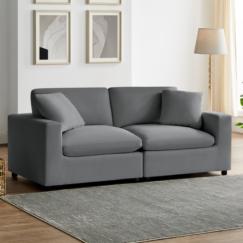 Vinessa Modular 2-Piece Sofa, Charcoal Performance Polyester