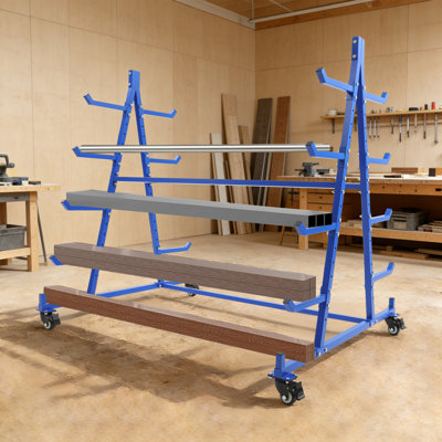 Horizontal Storage Rack With Wheels, Heavy-Duty Mobile Horizontal Storage Rack