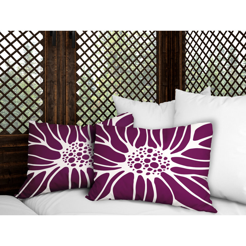 Polyester / Mélange de polyester Housse de coussin rectangulaire intérieure / extérieure lombaire et insert, Mauve