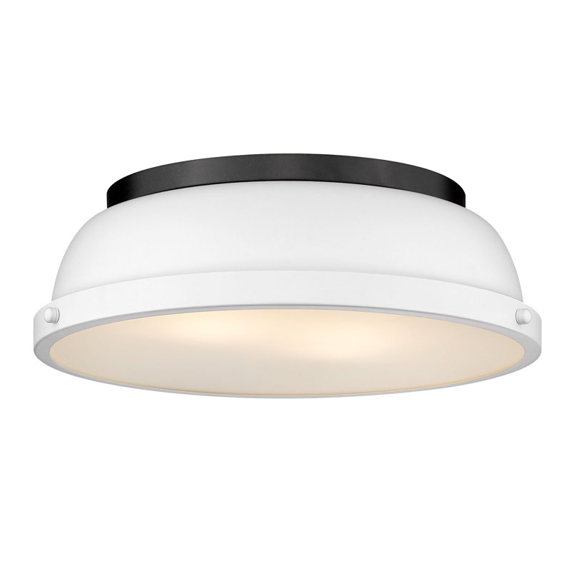 Calico Steel Flush Mount, Matte White, Matte Black