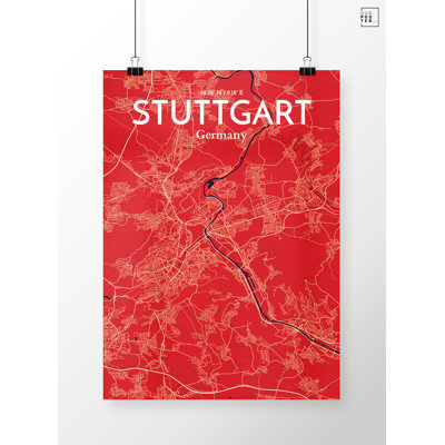 Stuttgart City Map - No Frame Print