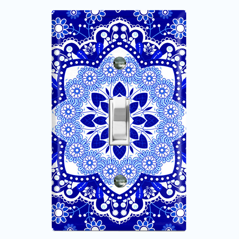 Patterned 1 - Gang Toggle Light Switch Standard Wall Plate