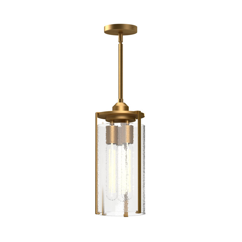 Luminaire suspendu cylindrique à 3 lumières Belmont, Or vieilli