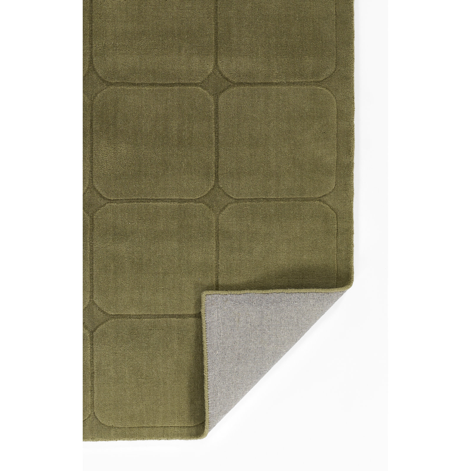 Aldery Green Hand-Loomed Geometric Wool Rug, 7'10" X 10'