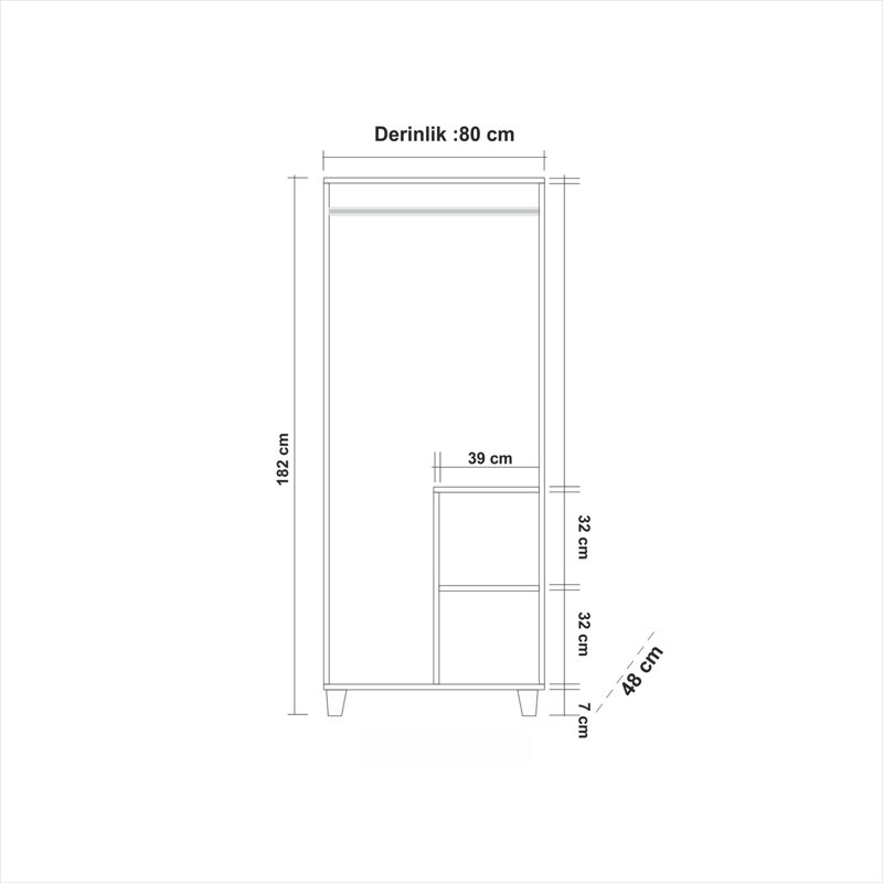 Armoire Thainara, Blanc