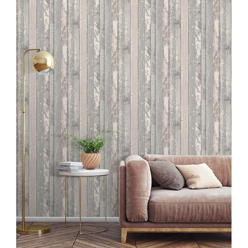 Beaury Grey Distressed Finish Wallpaper 10m x 53cm Roll