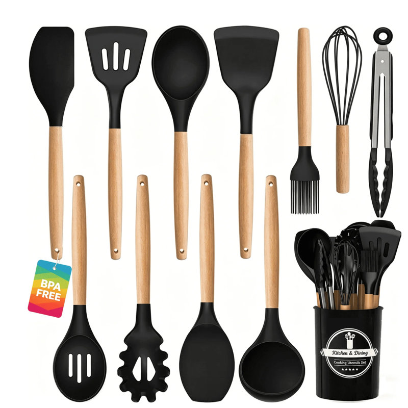 Ensemble d'ustensiles de cuisine en silicone