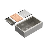 Culinario 33" Stainless Steel Apron Front Chef/Workstation Sink With Accessories