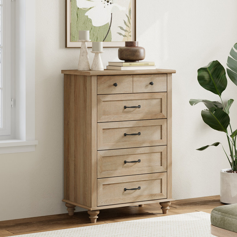 3 Piece Bedroom Set - Includes Mid Century 5 Drawer Dresser, Set Of 2 Bedside Tables With 3 Drawers, 3 Piece Dresser And Nightstand Sets