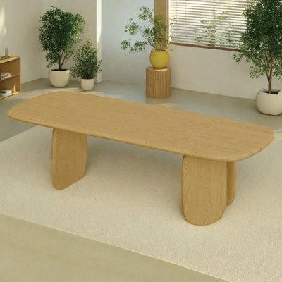 Warm solid wood dining table