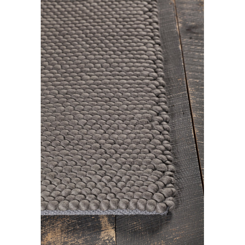 Quina Hand-Woven Contemporary Shag Rug, Rectangle 9' x 13', Dark gray