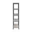 Bibliothèque à 4 tablettes avec structure en métal en bois flotté gris et noir-175786090-175786069
