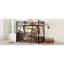 Lit mezzanine double avec bureau, lumière, tablettes de rangement, garde-robe et tiroirs
