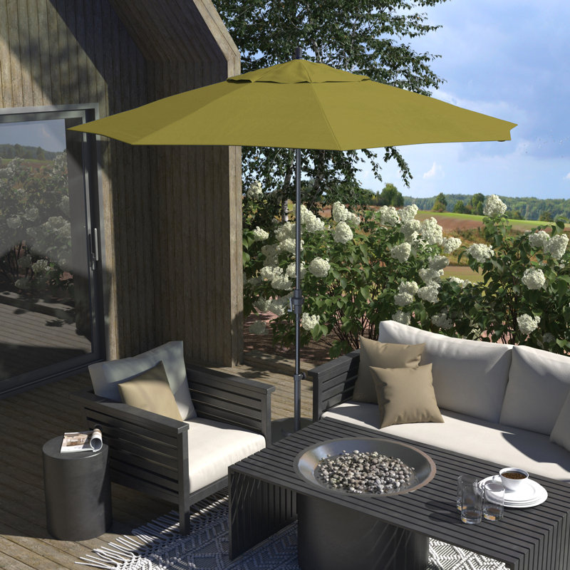 Parasol de patio gris 11 pi, Sunbrella® vert