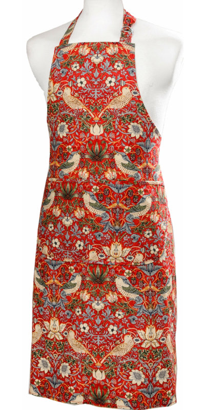 Floral Bib Apron, Red