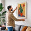 Geometric Cactus Mid-Century - Wrapped Canvas-1196214945-1196214949