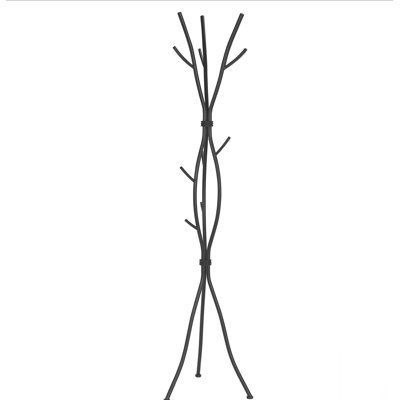 Contemporary Free Standing Coat Rack with 11 Hooks, Ideal for Entryways and Bedrooms, Metal Hall Tree