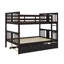 Lit superposé double au-dessus de double avec lit gigogne simple et échelle-864823432
