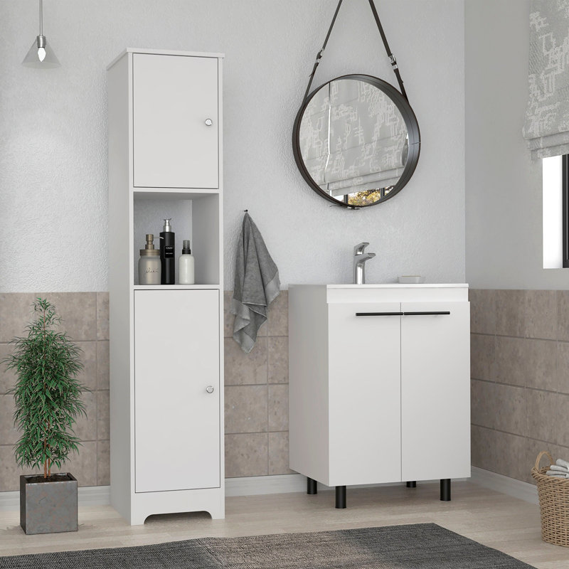 Meuble-lavabo simple avec plateau 14,3 po Zahar