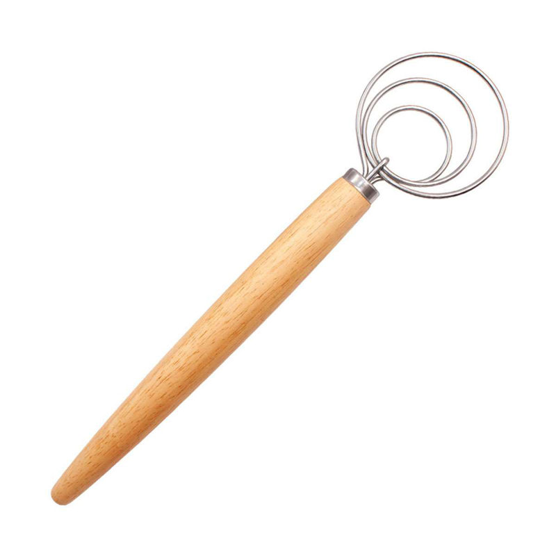 13" Danish Dough Whisk Stainless Steel Dutch Style Bread Whisk Kitchen Baking Tools for Cake Bread