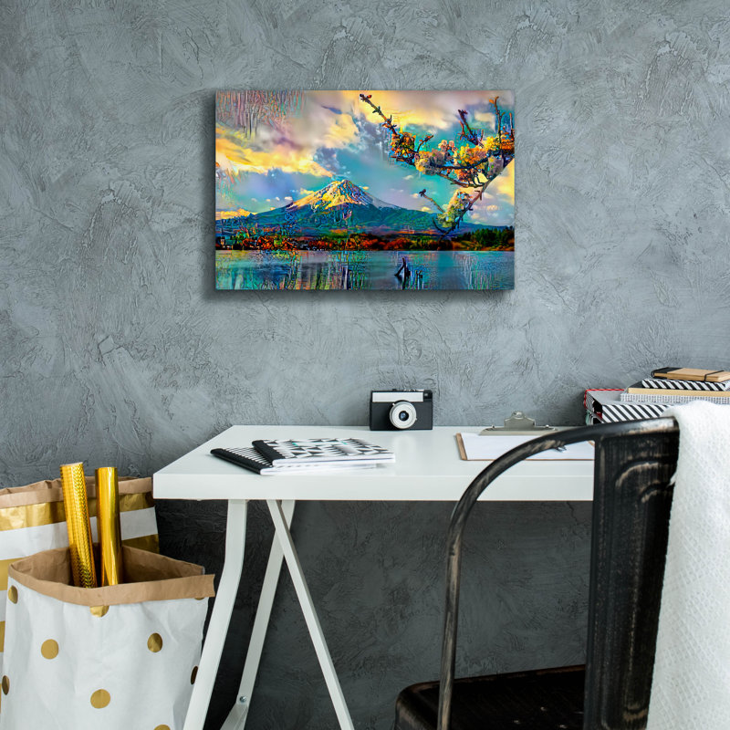  «Japon Mont Fuji» par Pierre Gavidia, art mural sur toile, 18 po x 12 po, H 12 po x l 18 po