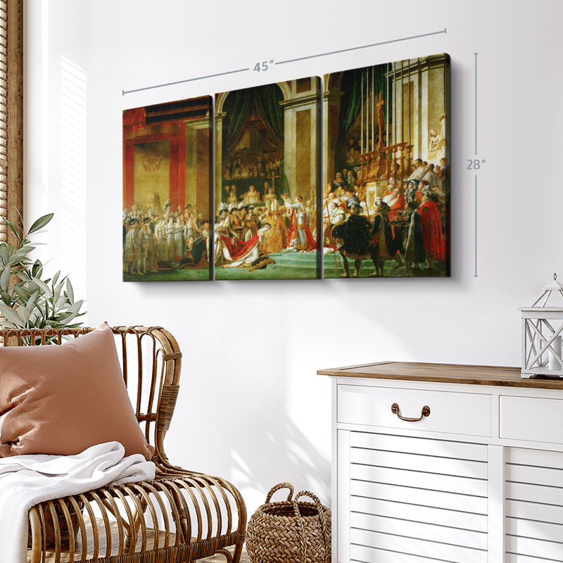 "Le couronnement de Napoléon" sur toile, H 45 po x l 28 po