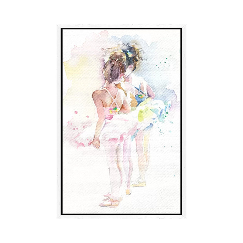 Little Ballerinas 1 Piece Painting on Canvas, 66.04cm H x 45.72cm W x 3.81cm D, White Framed