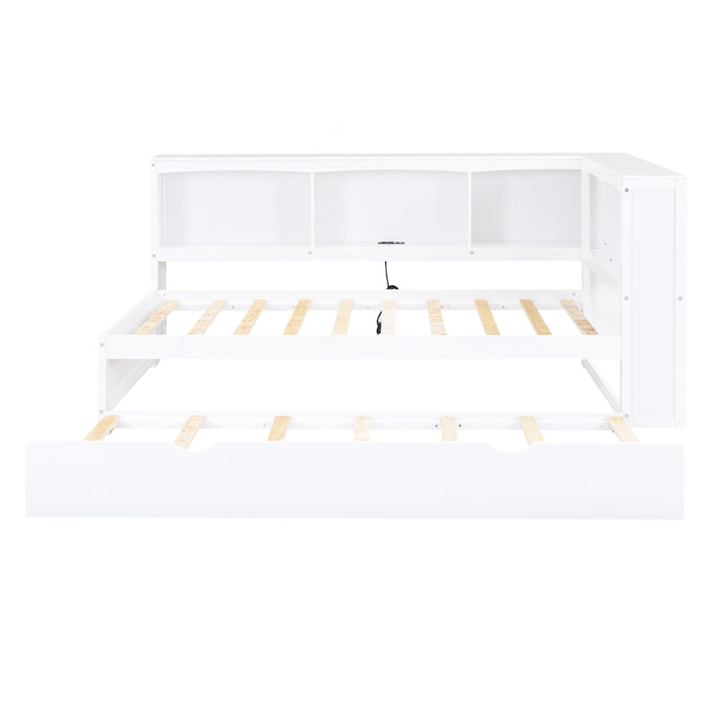Lit de jour simple avec lit gigogne, Blanc