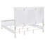 Lit à panneaux en bois de 63 po de style oriental blanc crème, convenant aux styles et aux préférences de décoration de lit en blanc, une solution de mobilier fonctionnel