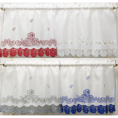 Ensemble de rideaux de cuisine en dentelle Rosarium Elegant