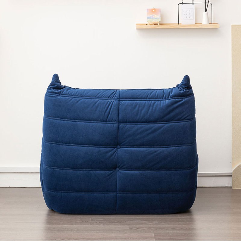 Cozy Modern Lounge Chair, Blue Microfiber / Microsuede