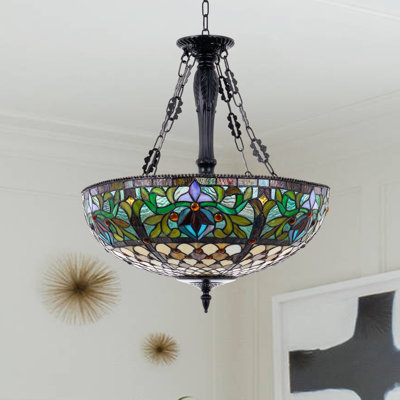 5 -Light Dimmable Tiffany Style Pendant Light Fixture 