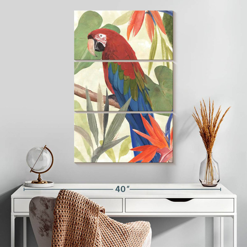 Brampt Tropical Parrot Composition III, 32" H x 20" W
