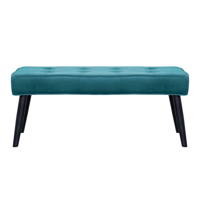 Kirsten Upholstered Bench, Teal Polyester Blend