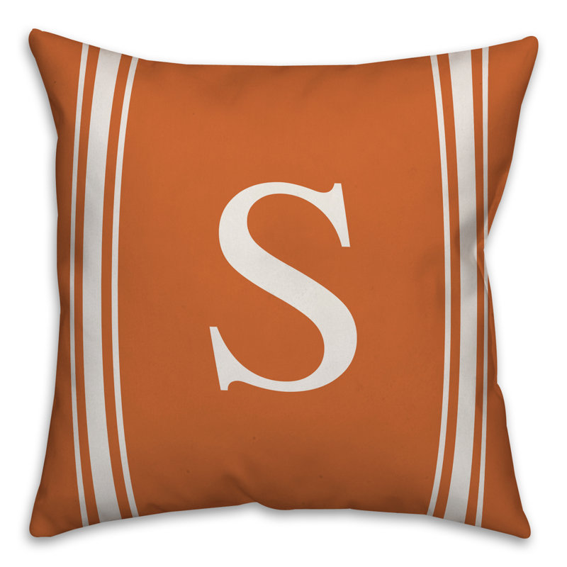 Striped Throw Pillow, S, Orange