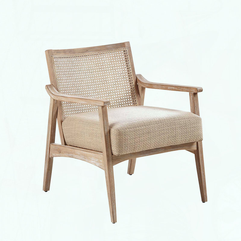 Chaise d'appoint Mid-Century avec dossier en canne
