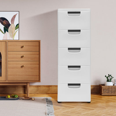 Armoire de rangement en plastique à 5 tiroirs de 11,81 po x 15,75 po x 33,07 po