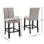 Tabourets de comptoir en tissu avec garniture cloutée Carliana, ensemble de 2-33396314-41667386