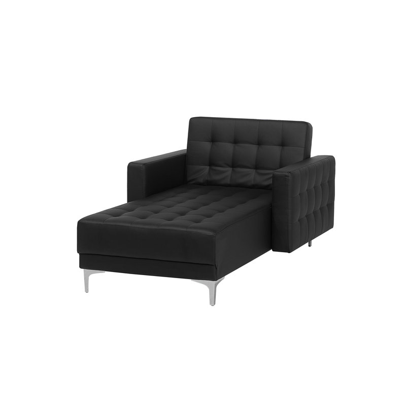 Finnegan Upholstered Chaise Lounge, Black