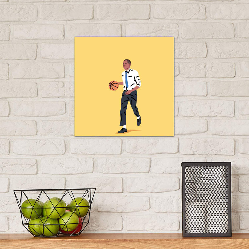 «Balling Barack» par Elad Shagrir - impression, Toile tendue, H 12 po x l 12 po x P 0,75 po