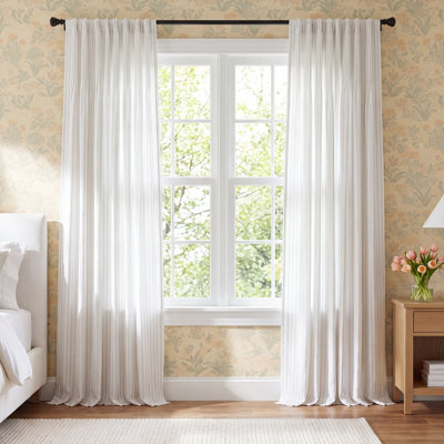 Linen Semi-Sheer Curtain Panel