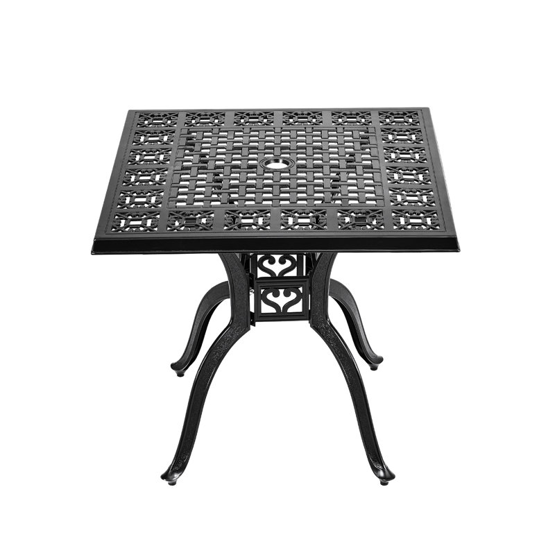 Albie Square Outdoor with Umbrella Hole Dining Table - 79.5 cm W 79.5 cm D