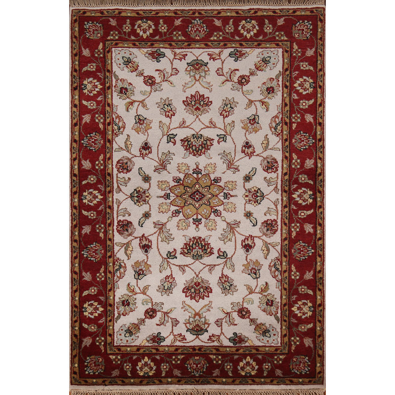 Floral Ivory Agra Indian Accent Rug 3x5