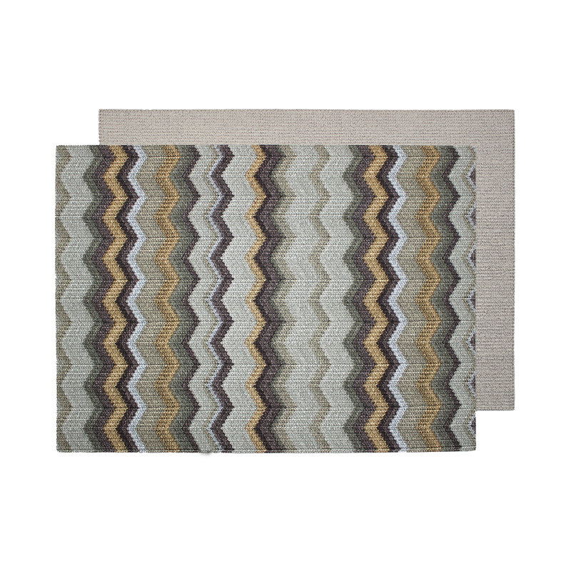 Morica Polyester Chevron / Zig Zag Rectangle Placemat, Brown/Grey
