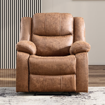 Fauteuil inclinable manuel en cuir de 38 po de largeur, fauteuil inclinable classique traditionnel