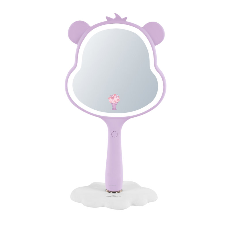 Care Bears Share Bear LED Handheld Makeup Mirror For Desk, Travel Mirror With Detachable Standing Base
